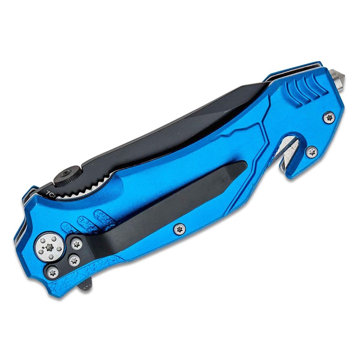 Couteau de poche pliant de marque Boker Air Force Rescue acier 440A manche en aluminium