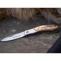 Couteau de poche BOKER Caveman Steel 440A acier non revêtu manche bois décoré