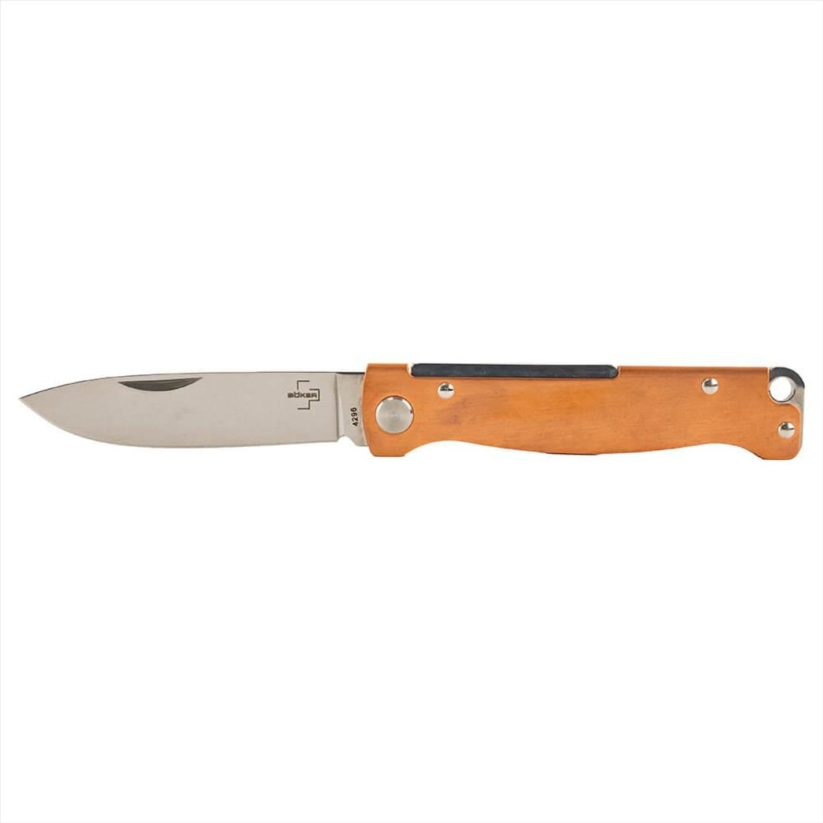 Couteau de poche pliant Boker Plus Atlas 12C27 lame en acier manche en cuivre Bronze