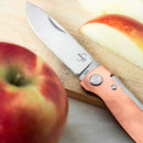 Couteau de poche pliant Boker Plus Atlas 12C27 lame en acier manche en cuivre Bronze