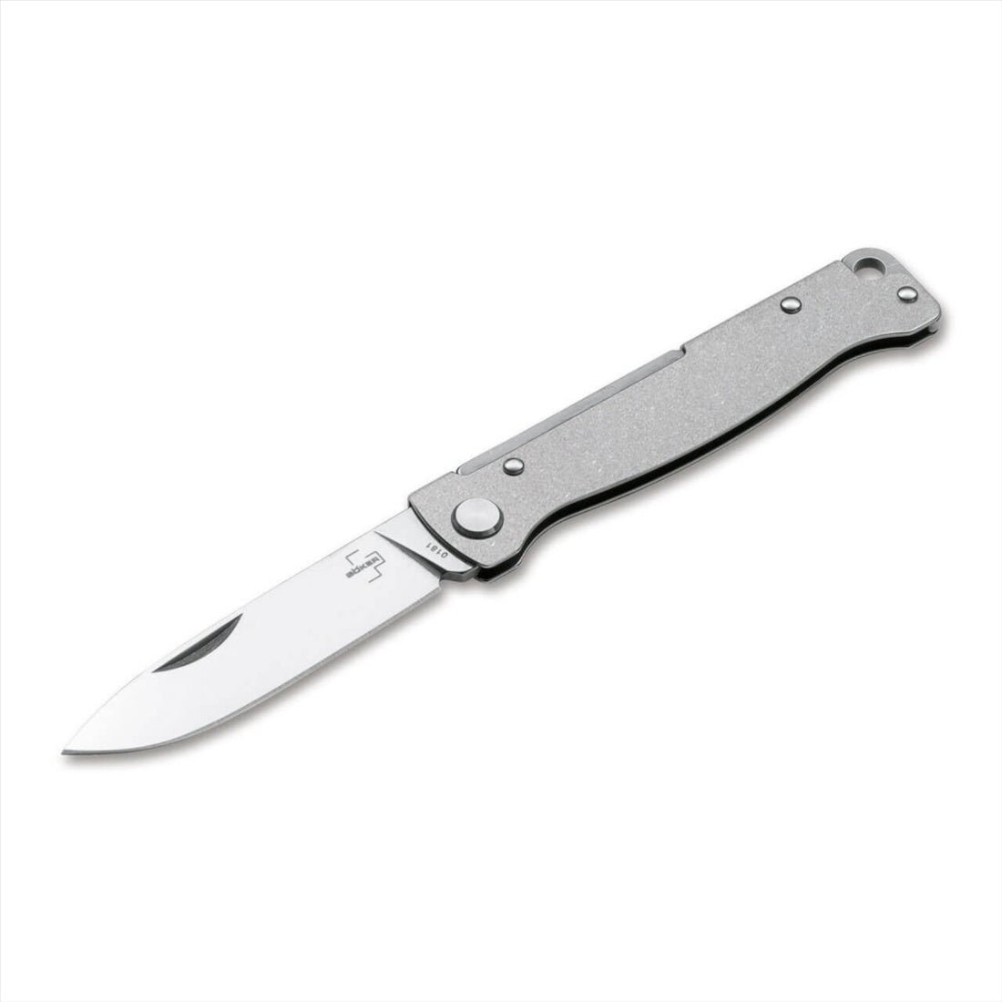 Couteau de poche pliant Boker Plus Atlas SW lame 12C27 manche en acier inoxydable