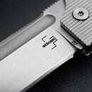 Couteau de poche pliant Boker Plus BabyX lame D2 manche acier inoxydable gris