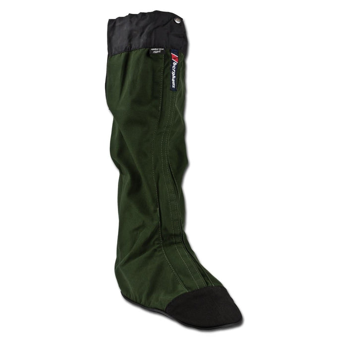 Guêtres de randonnée d'hiver imperméables Berghaus Yeti Gore-Tex de couleur vert olive avec rabat anti-tempête à scratch et semelle renforcée