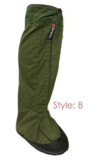 Olive green Berghaus Yeti Gore-Tex waterproof winter hiking gaiters with durable rubber sole protection
