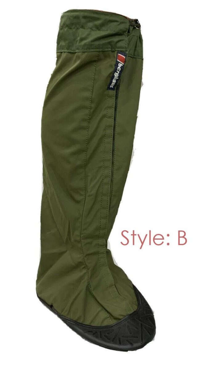 Olive green Berghaus Yeti Gore-Tex waterproof winter hiking gaiters with durable rubber sole protection