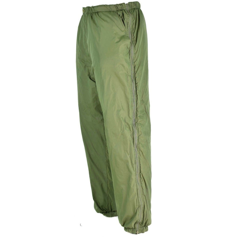 British army reversible thermal pants in green, insulated for cold weather and outdoor winter use