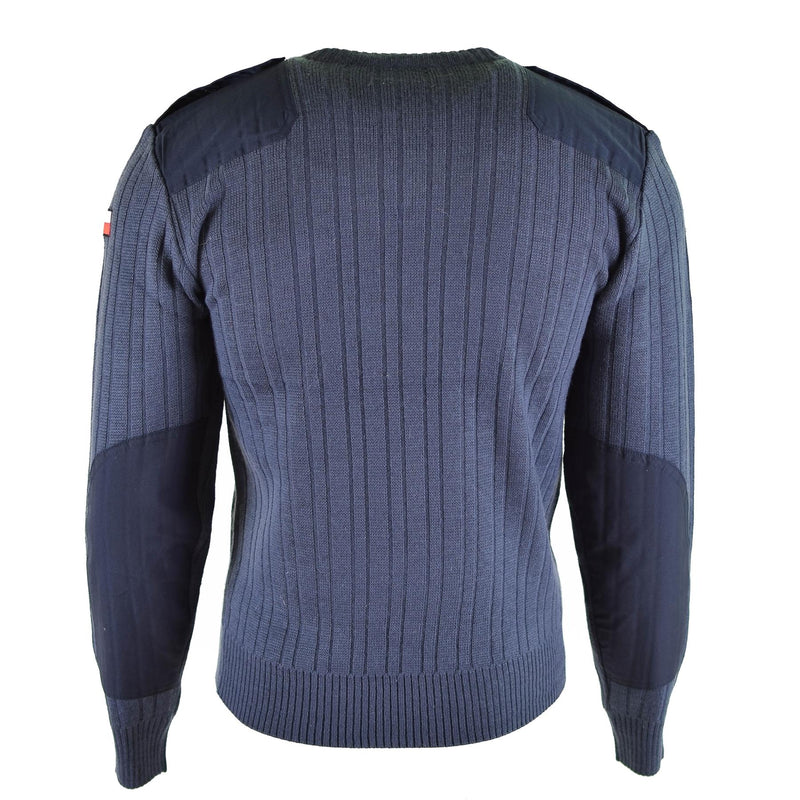 Pull d'origine de l'armée tchèque M97 en laine bleue à col en V, surplus militaire NEUF