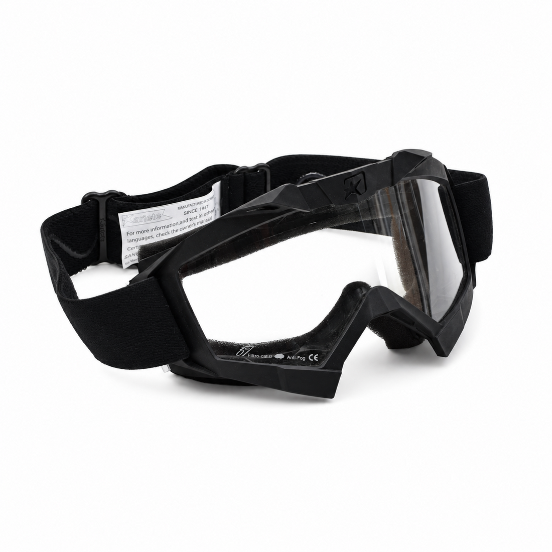 Lunettes de sécurité militaires italiennes originales Ariete, verres transparents, antibuée, noires