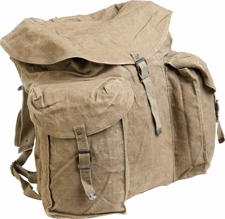 Sac à dos vintage original de l'armée italienne de montagne Grand sac en toile taille XL