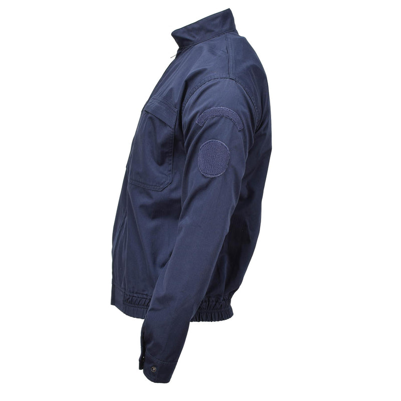 Veste de sport de police militaire française authentique, chemise de sport à taille élastique bleue