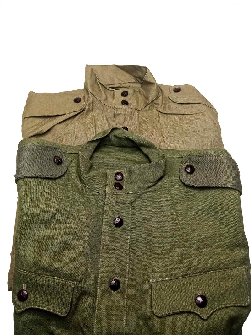 Veste chemise kaki olive originale de l'armée bulgare, veste militaire de combat à manches longues