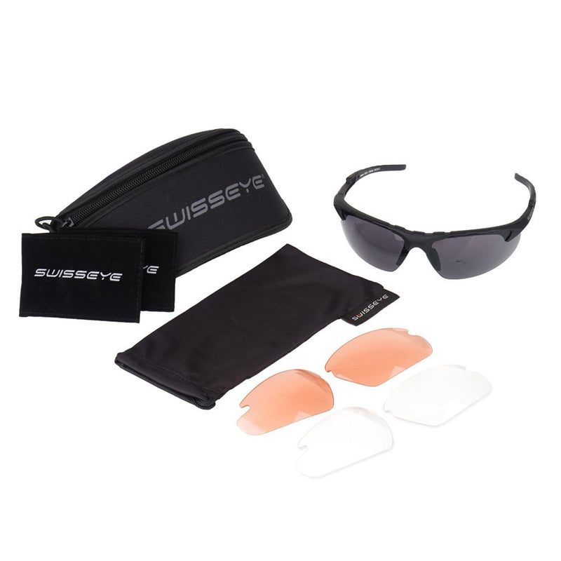 Lunettes de protection de tir SWISS EYE branches réglables tactiques verres 3 couleurs