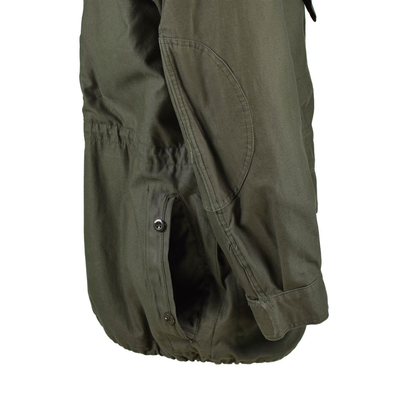 Véritable veste de campagne de l'armée belge M64 parka militaire imperméable en coton Olive NEUF