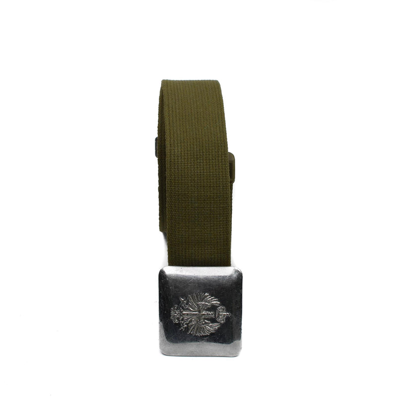 Ceinture authentique de l'armée espagnole vintage en toile avec boucle en métal, ceinture formelle, édition militaire