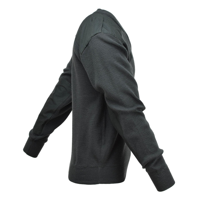 Véritable pull de l'armée néerlandaise Commando Jumper Pull col V vert foncé