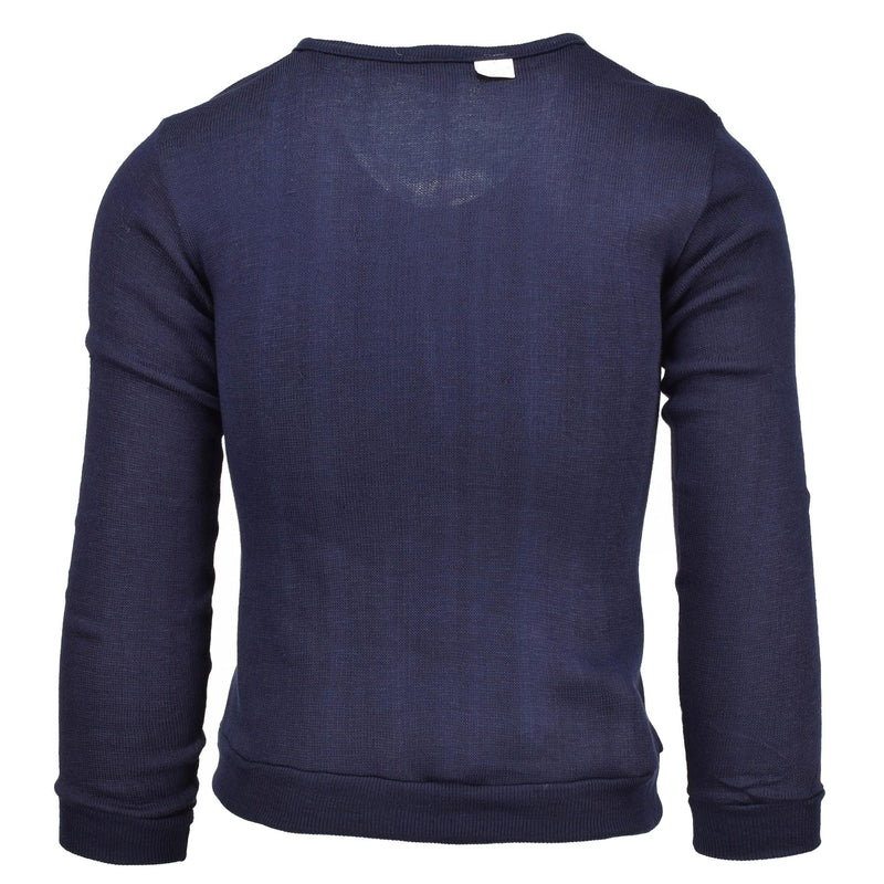 Sweat-shirt en jersey bleu de l'armée de l'air authentique de l'école militaire française à col en V