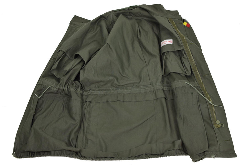 Véritable veste de campagne de l'armée belge M64 parka militaire imperméable en coton Olive NEUF