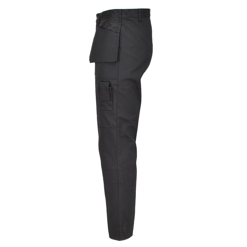 Pantalon cargo de travail militaire belge original, genoux renforcés et durables, noir, NEUF