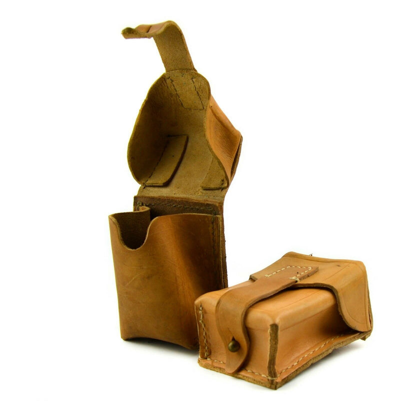Pochette à munitions en cuir marron d'origine de l'armée tchèque serbe yougoslave