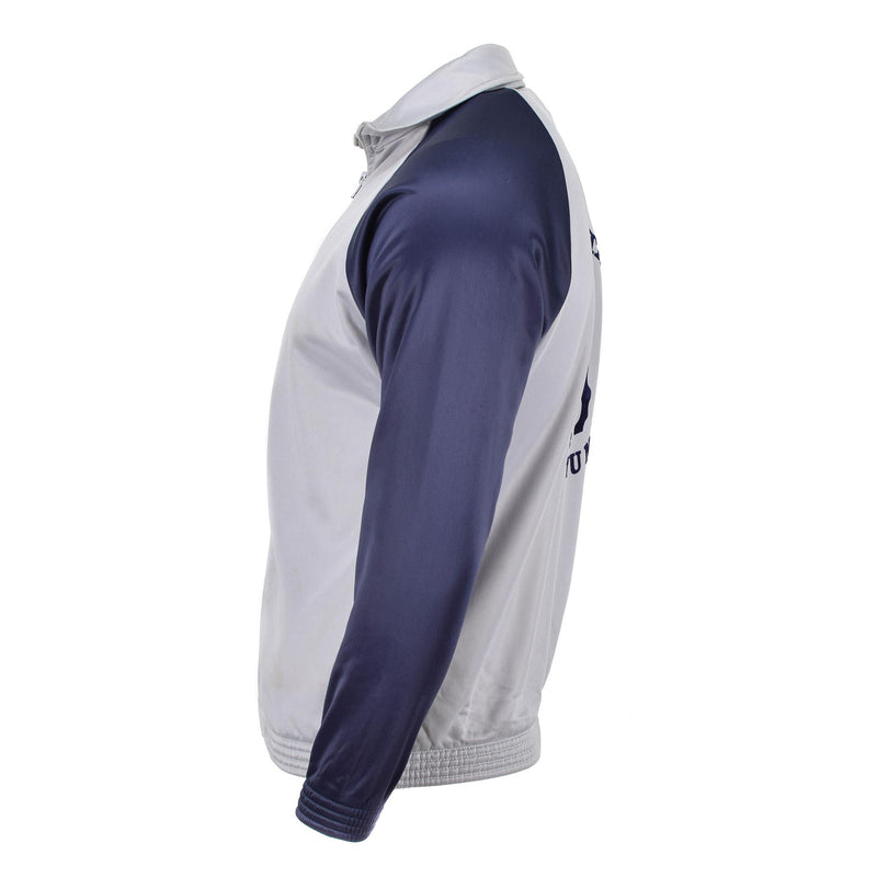 Véritable sweat-shirt école militaire française veste de sport course randonnée gris bleu