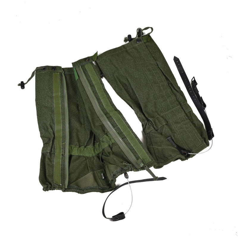 Véritables guêtres de l'armée britannique en toile OD olive randonnée surplus militaire combat NEUF