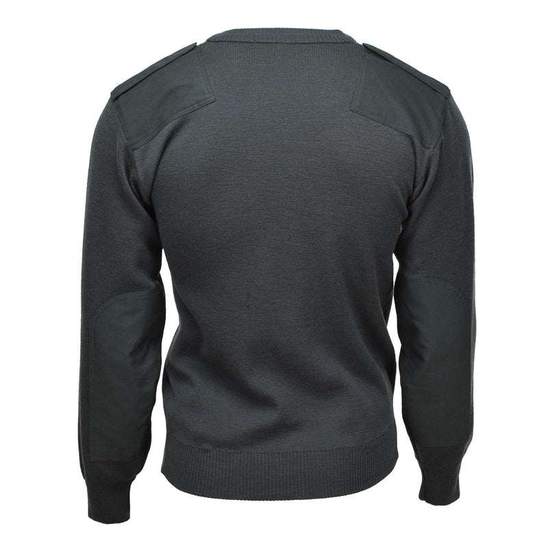 Véritable pull de l'armée néerlandaise Commando Jumper Pull col V vert foncé