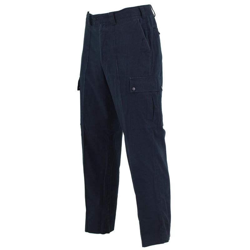 Pantalon de police britannique original, pantalon d'uniforme durable en ripstop bleu excédentaire
