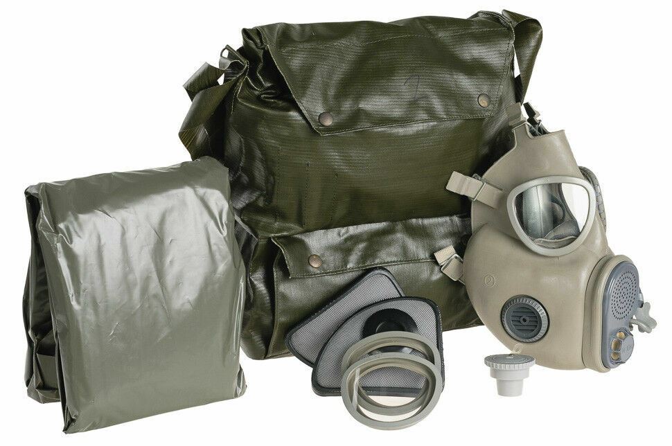 Filtres pour masque à gaz M10 de l’armée tchèque d’origine, sac de transport, surplus militaire vintage
