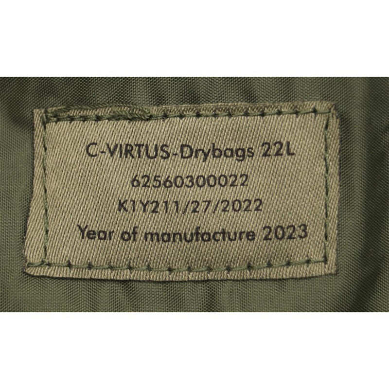 Sac étanche militaire britannique d'origine 22L olive coutures étanchées roll top NEUF