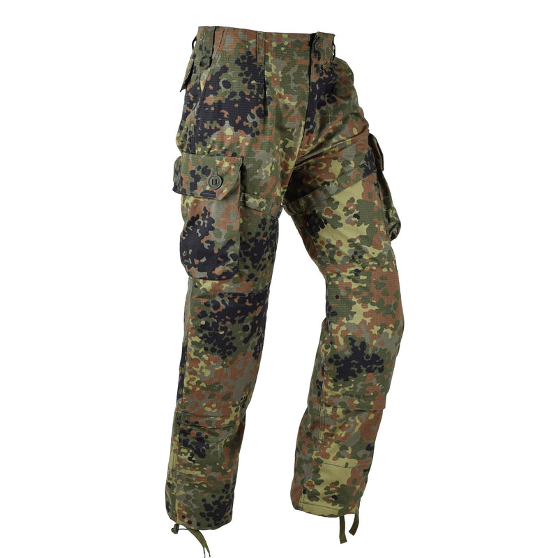 Pantalon de combat cargo de style armée allemande de marque TACGEAR, camouflage Flecktran ripstop