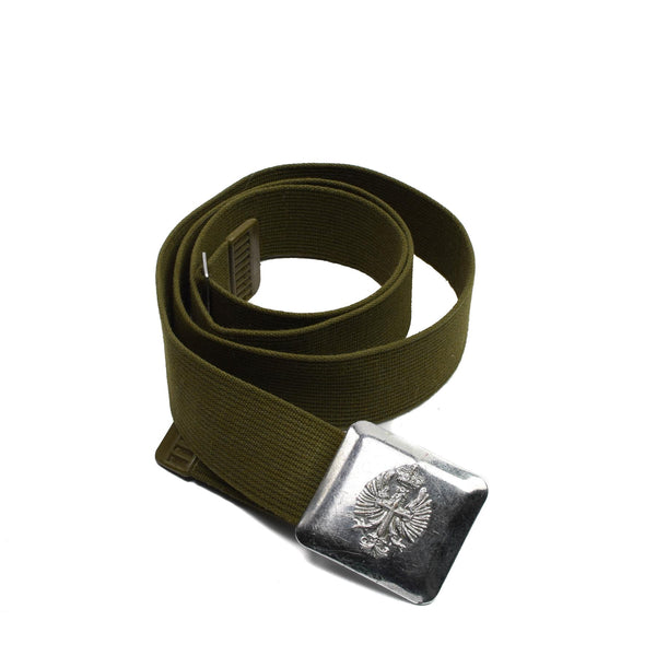 Ceinture authentique de l'armée espagnole vintage en toile avec boucle en métal, ceinture formelle, édition militaire