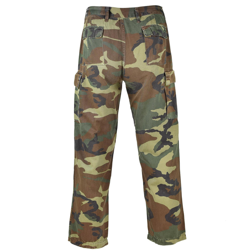 Pantalon de combat de l'armée italienne authentique en coton de l'OTAN Pantalon de terrain camouflage woodland