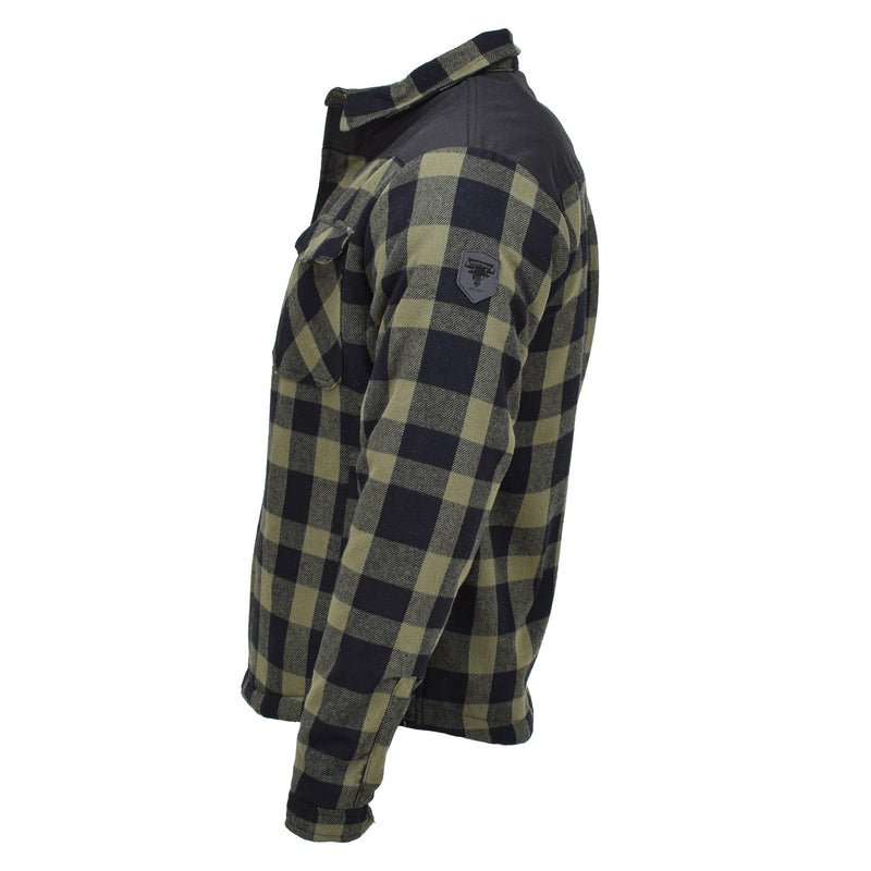 Veste de bûcheron militaire allemande MIL-TEC à carreaux à carreaux noir olive chaud NEUF