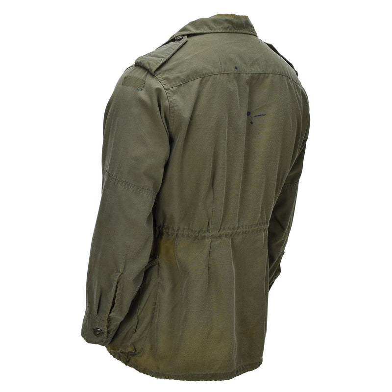 Veste de campagne originale de l'Armée canadienne en coton Surplus militaire Vert olive