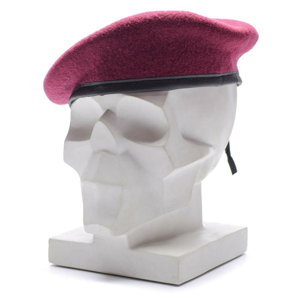 Véritable béret de l'armée allemande bordeaux Casquette de commandement militaire en laine de qualité Neuf