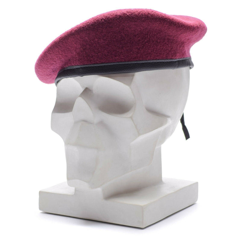 Véritable béret de l'armée allemande bordeaux Casquette de commandement militaire en laine de qualité Neuf