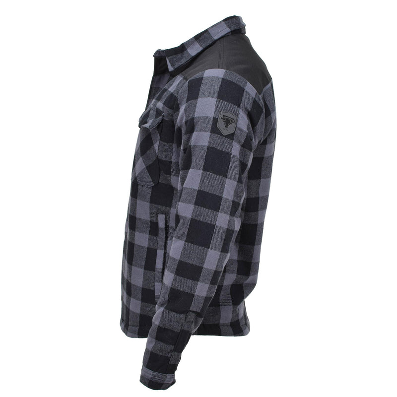 Veste de bûcheron militaire allemande MIL-TEC à carreaux à carreaux noir gris chaud NEUF