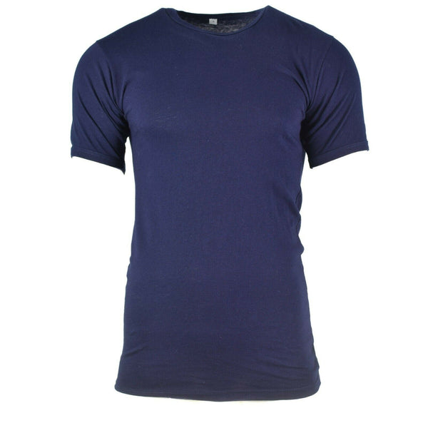 Véritable T-shirt bleu marine de l'armée italienne, chemise en coton bleu à manches courtes, militaire, NEUF