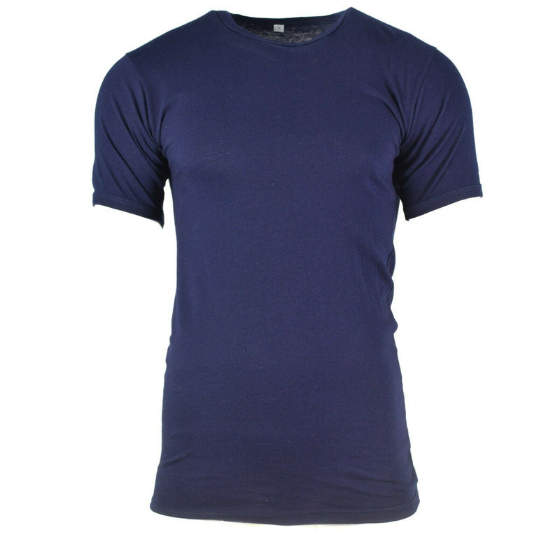 Véritable T-shirt bleu marine de l'armée italienne, chemise en coton bleu à manches courtes, militaire, NEUF