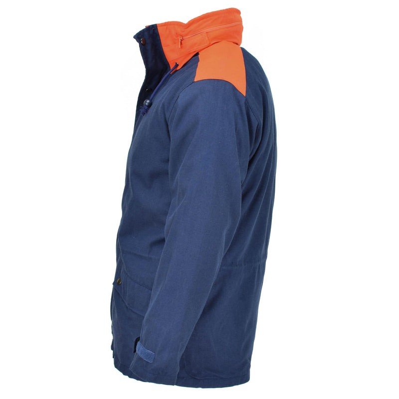 Veste parka marine originale italienne trilaminée à capuche vintage imperméable NEUF