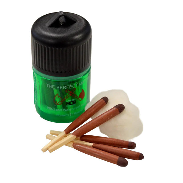 Allumettes coupe-vent et imperméables BCB 25 pièces pour allume-feu d'urgence de survie en randonnée