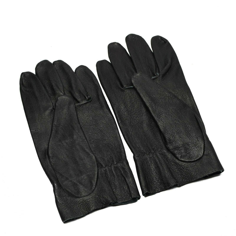 Gants de combat en cuir d'origine de l'armée tchèque. Cuir véritable noir NEUF
