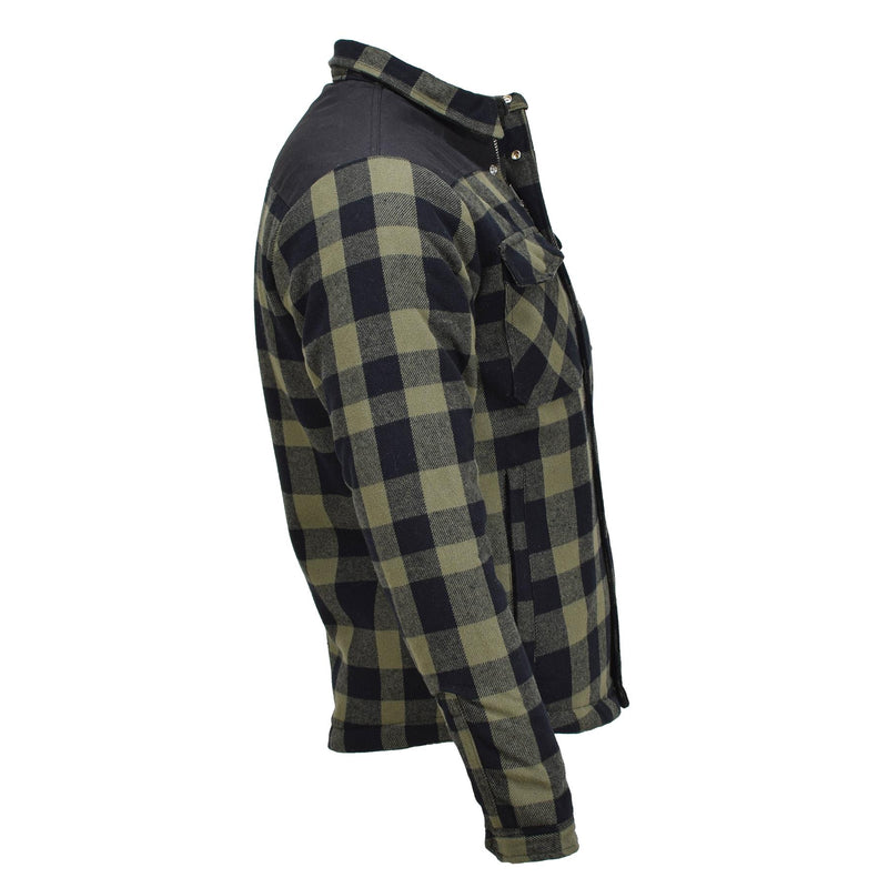 Veste de bûcheron militaire allemande MIL-TEC à carreaux à carreaux noir olive chaud NEUF