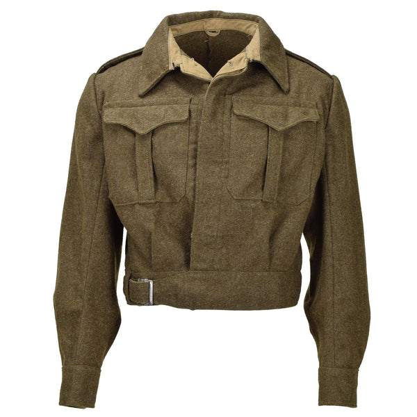Veste originale de l'armée grecque Eisenhower Ike en laine olive vintage militaire de campagne