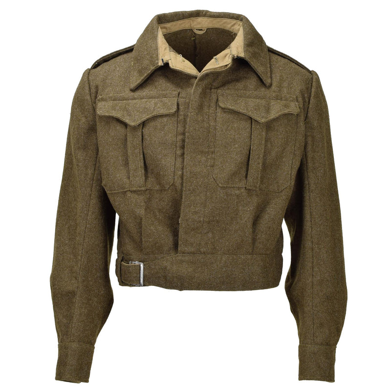 Veste originale de l'armée grecque Eisenhower Ike en laine olive vintage militaire de campagne