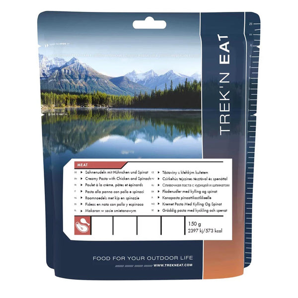 Trek'N Eat Plat principal Pâtes crémeuses au poulet Nourriture de randonnée en camping déshydratée