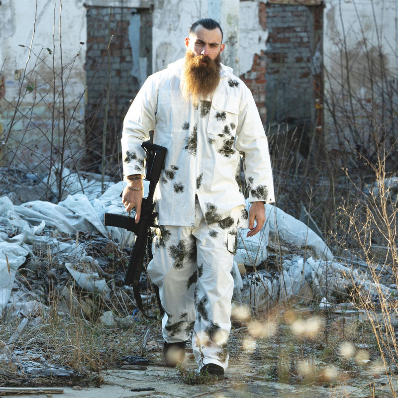 Pantalon de style armée allemande A.Blochl camouflage neige couche uniforme extérieure réversible NEUF