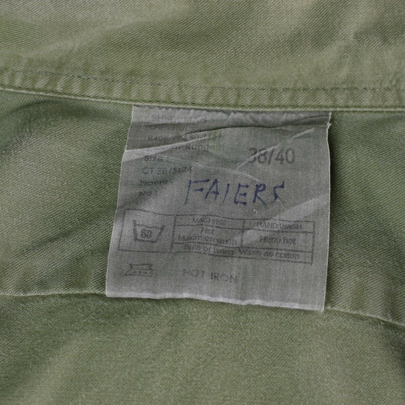 Chemise de l'armée britannique originale OD Green Military service manches longues BDU