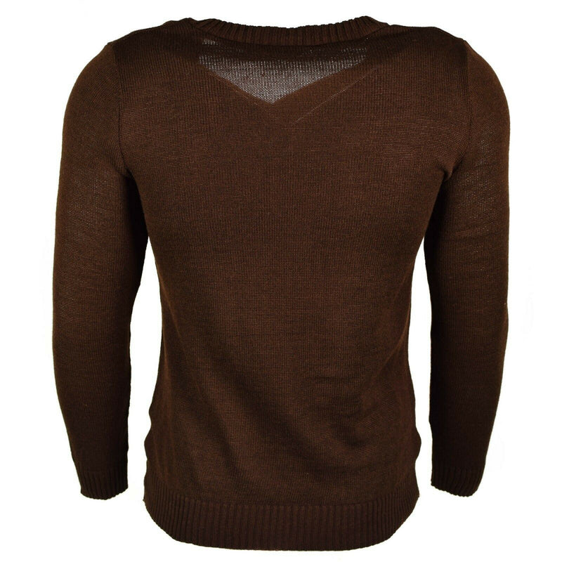 Pull col V original de l'armée bulgare marron NEUF