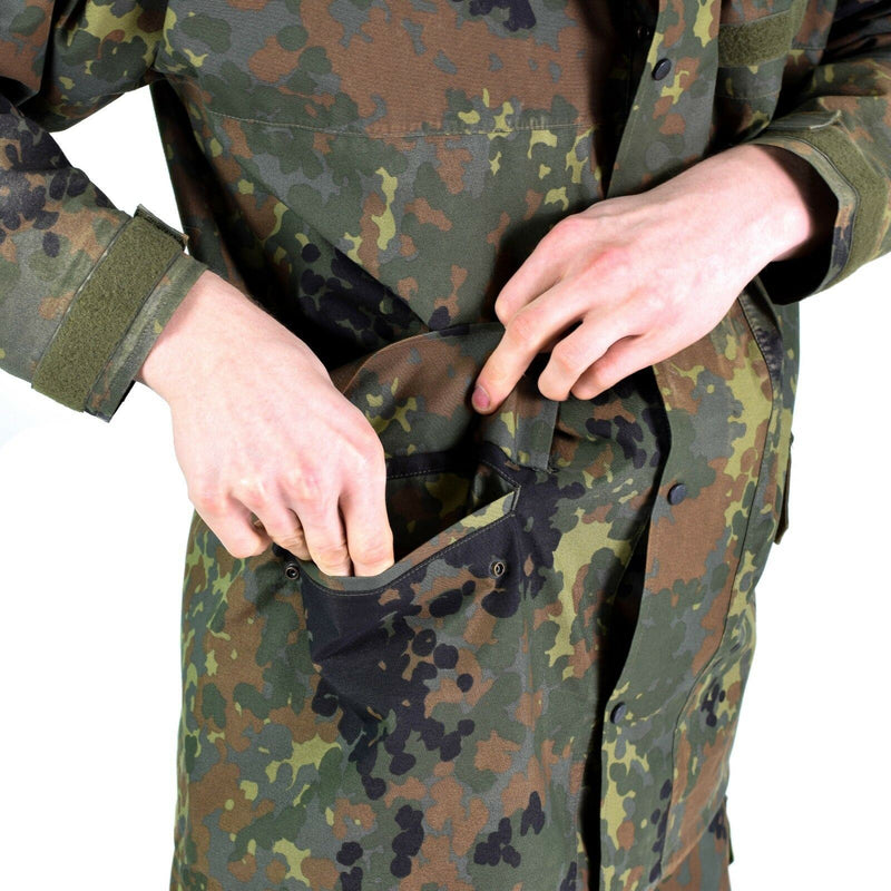Veste de campagne originale de l'armée allemande GoreTex Flecktarn imperméable à l'eau parka de pluie NEUF